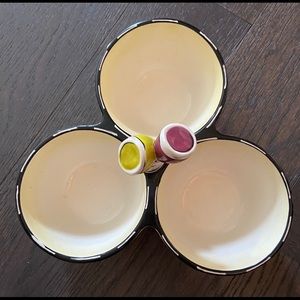 Clay Art 3 section serving dish